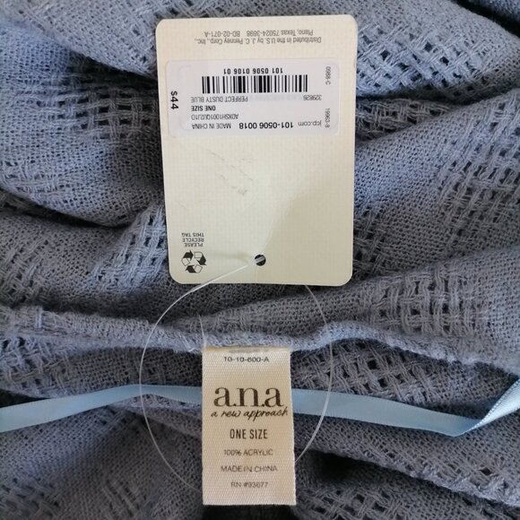 NWT A.N.A. A New Approach Womens Perfect Dusty Blue Tassel Cardigan One Size - Picture 5 of 6
